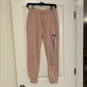 Vans Blush Joggers with Checkered Stripe